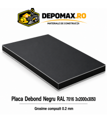 Placa BOND negru/negru 3mm, 2000x3050mm, aluminiu 0.2mm